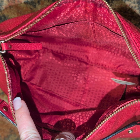 Kate Spade Red Pebbled Leather Shoulder Bag With Gold Chain Hardware.  EUC - Picture 6 of 9